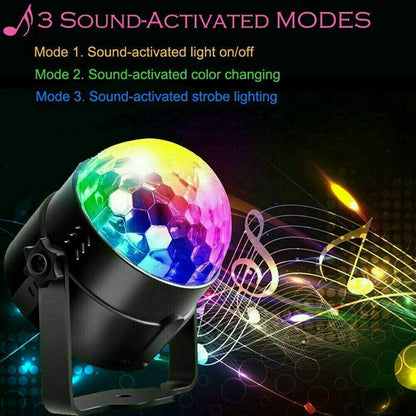 Sound-Activated Disco Ball LED Party Light